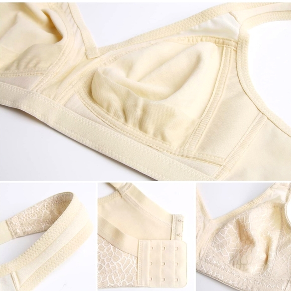 42C Nude Floral Jacquard Women's Minimizer Bra Full Coverage Non Padded Wirefree - Picture 2 of 13